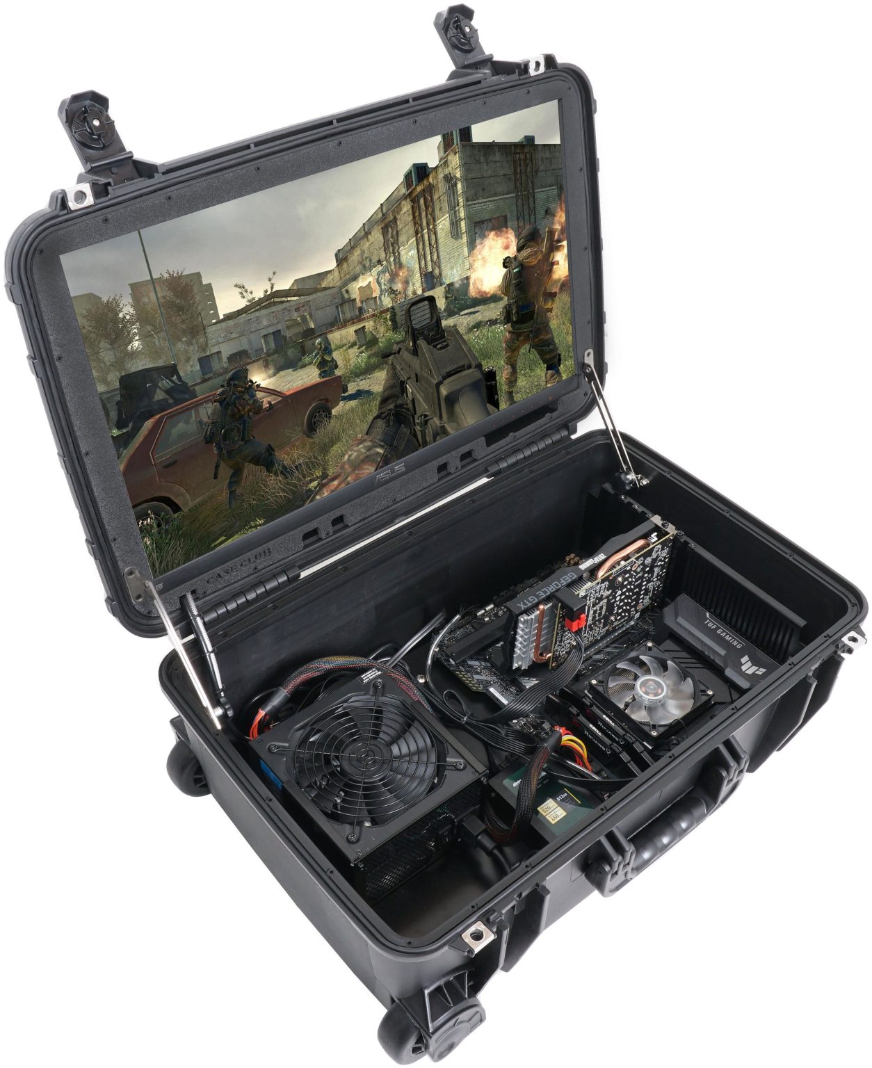 Case Club PC Portable DIY Gaming Station with Built-in Gaming Monitor